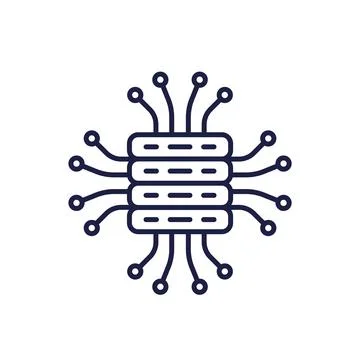 Middleware line icon with server イラスト素材