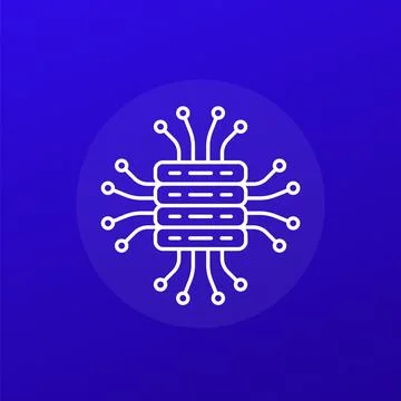 Middleware, server icon in line design イラスト素材