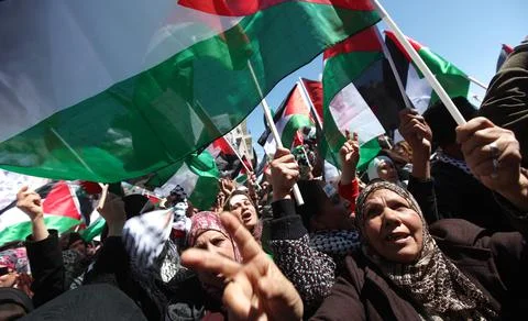 Mideast Palestinian Protest Unity - Mar 2011 Stockfoto's