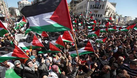 Mideast Palestinian Protest Unity - Mar 2011 Stockfoto's