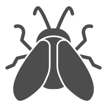 Midge solid icon, Insects concept, Fly sign on white background, Midge icon in Stock Illustration