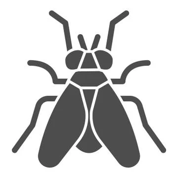 Midge solid icon, Insects concept, Fly sign on white background, Midge icon in Illustrazione stock