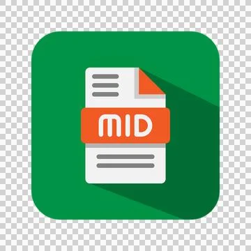 Midi audio file flat icons, format, file type,document, extension symbol Stock Illustration