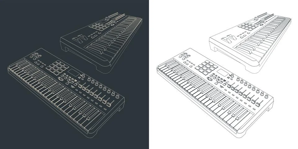 MIDI controller keyboard Stock Illustration
