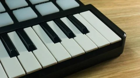 Midi controller Sound Synthesizers device for music EDM producer. Stock Photos