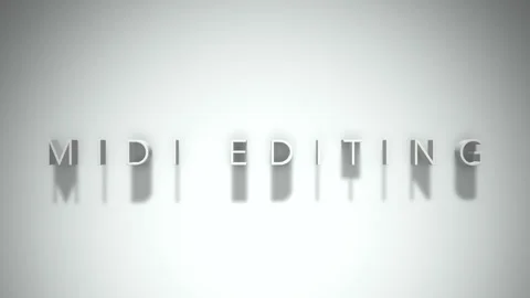 Midi editing 3D title animation white text on a white background Stock Footage 299381162