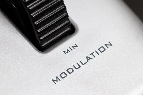 Midi keyboard controller close up. Modulation Wheel. Foto stock