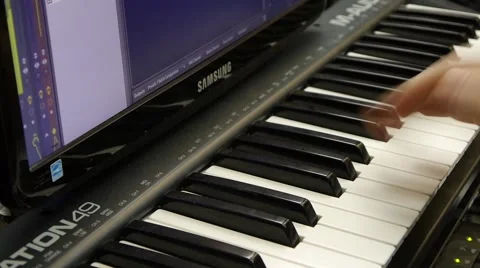 MIDI keyboard Video stock 64274679