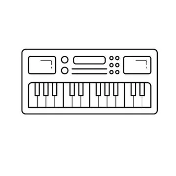 Midi keyboard line icon. Illustrazione stock