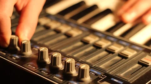 MIDI Music Keyboard Set Up Stock-Footage 46118034