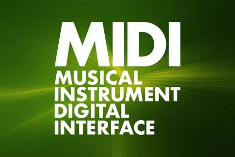 MIDI - Musical Instrument Digital Interface acronym, concept background Stock Illustration