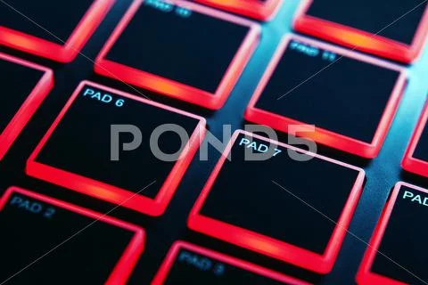 Midi Pads of Modern Controller Stock Photos