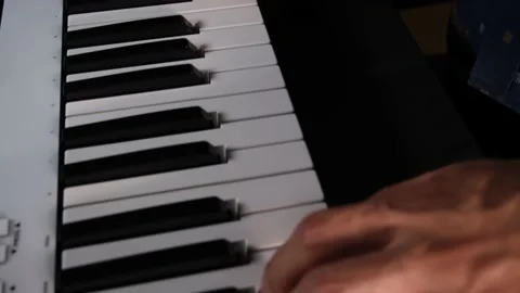 Midi piano keyboard Stock Footage 238015433