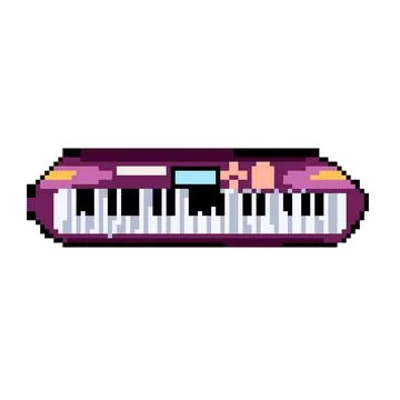 Midi synthesizer pixel art vector illustration Stock Illustration