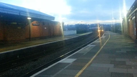 Midland train pulling into Worcester train station Stock Footage 111928198