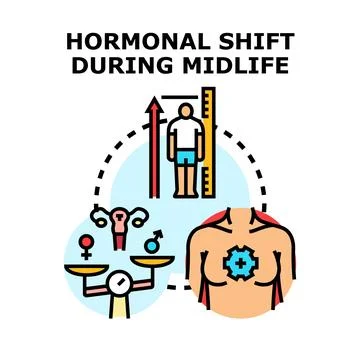 Midlife hormonal shift icon concept vector Stock Illustration