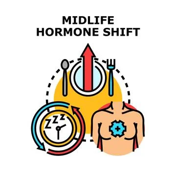 Midlife hormone shift concept illustrating lifestyle changes Stock Illustration