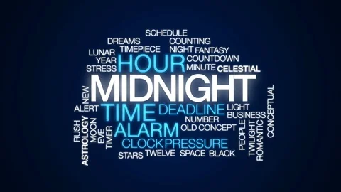 Midnight animated word cloud, text design animation. Stock Footage 79160395