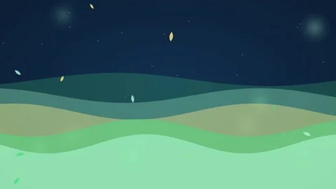 Midnight blue green flowing waves animation Eco Motion Background Stock Footage 346228499