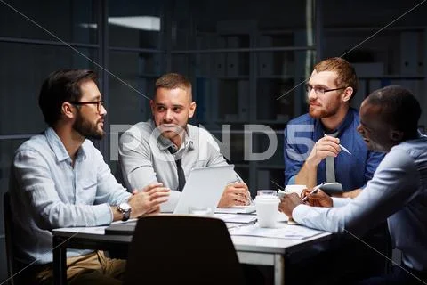 Midnight briefing Stock Photos