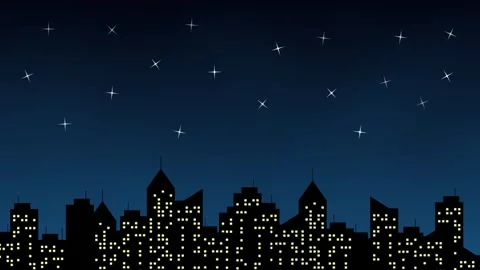 Midnight city Looping animated background. 1080p Stock Footage 258881240