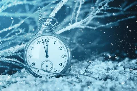Midnight clock. New Years countdown Foto stock
