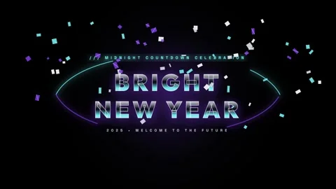 Midnight countdown celebration for bright new year 2025 Stock Footage 344596329