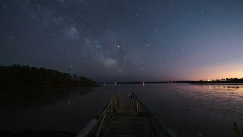 Midnight At The Dock Stock Footage 219770959