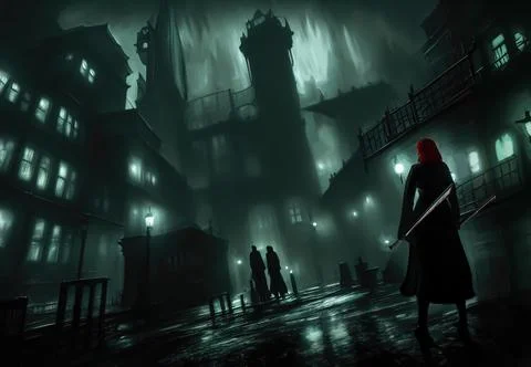 Midnight killer in town Stock Illustration