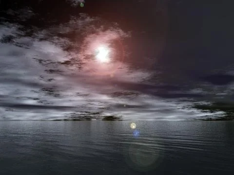 Midnight moon Illustrazione stock