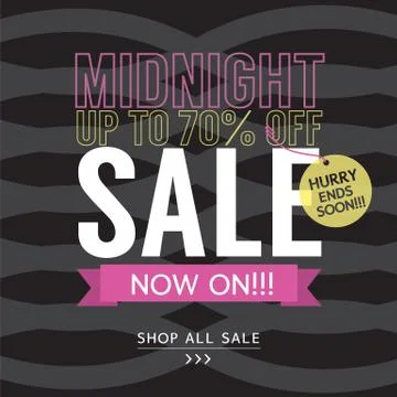Midnight Sale Banner Vector Illustration Stock Illustration
