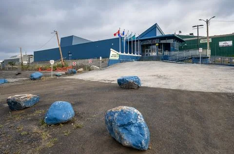 Midnight Sun Complex in Inuvik Stock Photos