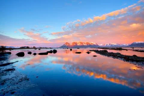 Midnight sun Stock Photos