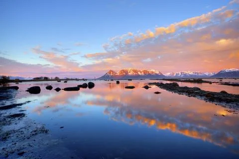 Midnight sun Stock Photos