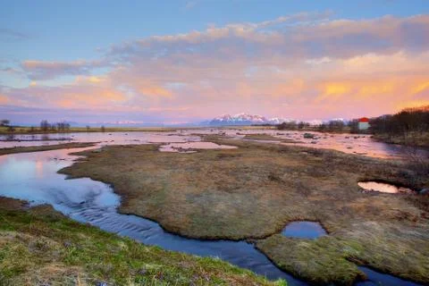 Midnight sun Stock Photos