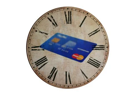 Midnight wall clock.Wall clock that marks a few minutes to midnight. Stock Photos