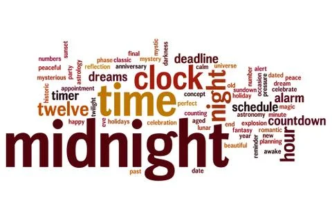 Midnight word cloud Stock Illustration