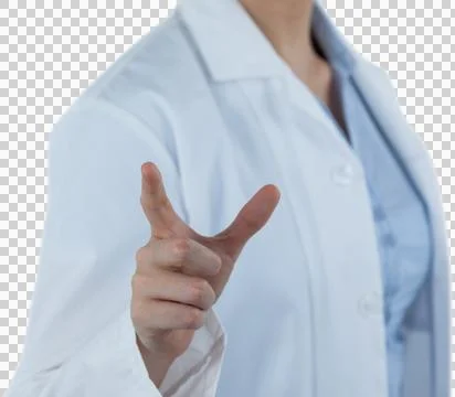 Midsection of female doctor using digital screen Stockfoto's