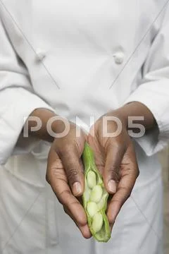 Midsection Of Hands Holding Vegetables Stock Photos