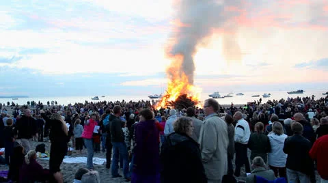 Midsummer night celebration Stock Footage 24957020