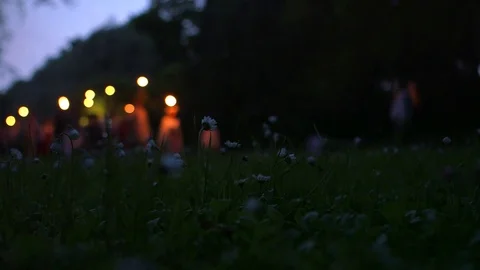 Midsummer torchligt procession Stock Footage 72755154
