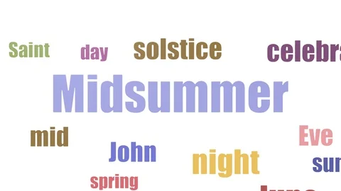 Midsummer Word Cloud Animated On White Background Stock Footage 103560449