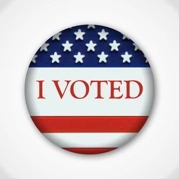Midterm election pin button badge with american flag Stock Illustration