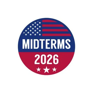 Midterms 2026 Flag Circle Badge on White Background イラスト素材