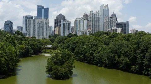 Midtown Atlanta by drone Stock Footage 113985957