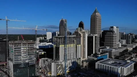 Midtown Atlanta Highrise Construction Stock Footage 155249853