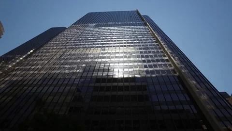 Midtown Chicago drive shot looking up at buildings. Stock Footage 70707941