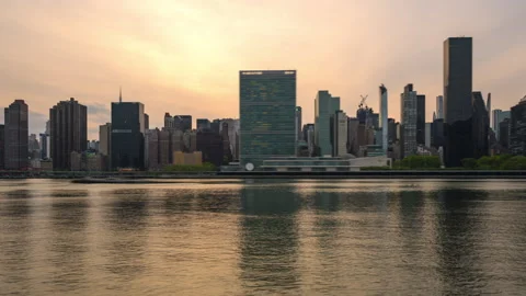 Midtown Cityscape Ferry Hyperlapse (Fast) Stock Footage 240868078