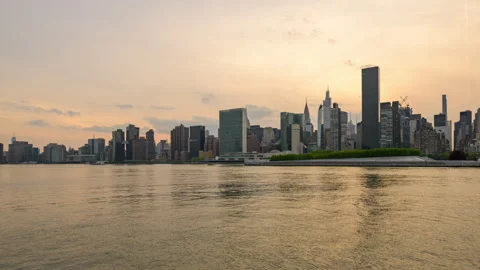 Midtown Cityscape Sunset Hyperlapse Stock Footage 240888183