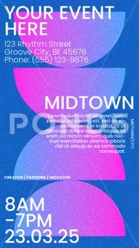 Midtown event art instagram template reels Plantilla PSD